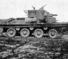 Т-29 с пушкой ПС-3 на ходовых испытаниях на гусеничном ходу. 1936