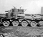 Т-29 с пушкой ПС-3 на ходовых испытаниях на колесном ходу. 1936