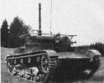 Испытания БСНП на Лужском артиллерийском полигоне. Июнь 1939 года. Перископ находится в выдвинутом положении, в переднем листе рубки видны два окна для окуляров дальномера (АСКМ).