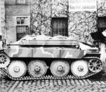 Bergepanzer 38(t) вид слева. Крановая стрела разобрана в транспортном положении
